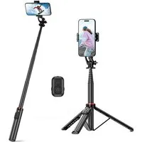 TUWENA Selfie-Stick Selfie Stick Handy Stativ mit Handy-Clip, Ausziehbares Selfie Stick, 130cm Aluminium Ausziehbar Stick für Android/iPhone/Samsung Smartphone