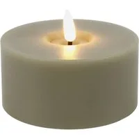 Countryfield LED-Kerze (1-tlg), Teelicht XXL beige-braun 3D-Flamme 6/18h Timer