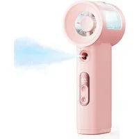 nsihing Handventilator Tragbarer Hand-Sprühventilator,kompaktes Mini,5 Geschwindigkeitsstufen, Handventilator mit Sprühfunktion, ideal für Reisen und Outdoor