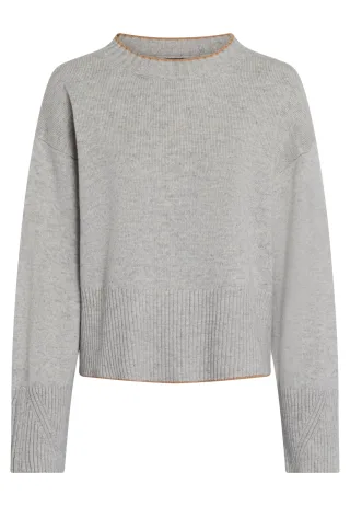 Marc Aurel - Pullover mit Reißverschluss-Detail grey melange varied - Gr. - 38
