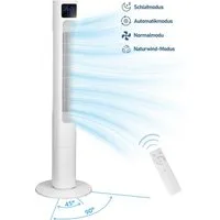 WHEELYOU Turmventilator leise, erfrischender Luftstrom für Schlafzimmer, Büro & Zuhause, 90° Oszillation, 4 Modi, 12h Timer, LED-Display und Fernbedienung