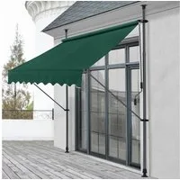 pro.tec Klemmmarkise »Stem« ohne Bohren Stahlgestell 150x120x220-309 cm Dunkelgrün