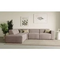 Home affaire Ecksofa Noord mit Kedernaht, Breite 282 cm, L-Form, Webstoff, mit Wellenunterfederung, Massivholzrahmen
