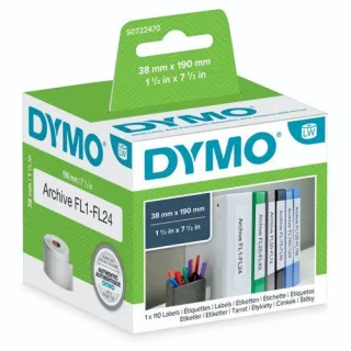 Dymo Ordner-Etiketten schmal 38 x 190 mm weiß 110 St. 99018