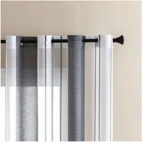 Jibenhome Schiebegardine 2 Stück Vorhang Gestreifter,Ösen Gardine,Voile Fensterschal, Transparente Scheibengardine