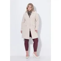 MIAMODA Blusenblazer Cord-Longblazer Futter mit Leodruck