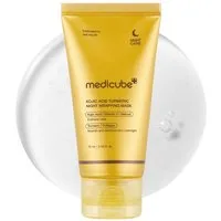 Medicube Gesichtsmaske Turmeric Night Wrapping Peel Off Mask – mit Kojic Acid & Collagen für junge Haut – 8h intensive Pflege, – Gleichmäßiger Teint & jugendlicher Glow