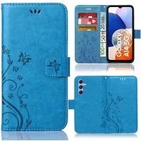 Numerva Handyhülle Bookstyle Flower für Samsung Galaxy A14 / A14 5G, Handy Tasche Schutzhülle Klapphülle Flip Cover mit Blumenmuster