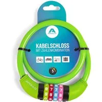 Apollo Zahlenkabelschloss Kinder Fahrradschloss – Zahlenschloss - auch für Scooter und Laufräder, 65 cm Länge, 300 g, 10.000 Kombinationen