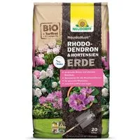 Neudorff Bio-Erde NeudoHum Bio Rhododendron- und HortensienErde 40 Liter, (Torffreie Rhododendronerde für alle Moorbeetpflanzen, für Rhododendron, Azaleen, Kamelien, Heidepflanzen und Hortensien), für 4 Wochen vorgedüngt