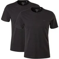 s.Oliver T-Shirt Casual (2-tlg) mit Logo, schlicht, unifarben, Basic, moderner Look im 2er Pack