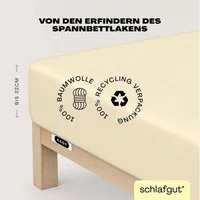 Schlafgut Spannbettlaken EASY JERSEY Bettlaken, 150 g/m², 100% Baumwolle, Spannbetttuch, Jersey, Gummizug: rundum, (1 Stück), Spannbettlaken bis 22 cm Höhe, bügelfrei, pflegeleicht, perfekter Sitz