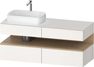 Duravit Qatego Konsolenwaschtischunterbau wandhängend Weiß Supermatt 1400x550x600 mm - QA47650308400 QA4765030840000