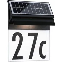 Paulmann LED Außen-Wandleuchte Solar Hausnummernleuchte Neda IP44 3000K 14lm Schwarz, LED fest integriert, Warmweiß