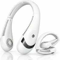 ibettertec Mini USB-Ventilator Tragbarer Nackenventilator 5000mAh mit LED-Display, Bladeless Halsventilator, USB-C wiederaufladbar, faltbar & leise