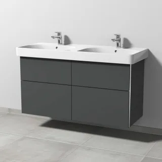 Sanipa 3way Waschtischunterbau zu Geberit Smyle Square Waschtisch mit 4 Auszügen, Anthrazit-Matt BR67422