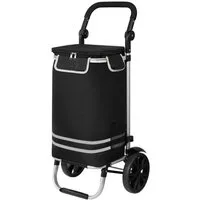 Oak&Tea Einkaufstrolley Einkaufstrolley 3-in-1 mit Kühltasche Thermotasche Transportwagen 56L, Faltbarer Transportwagen bis 50KG, Wasserdicht, Rucksackfunktion