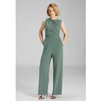 SWING Jumpsuit - Jumpsuit aus Crepe Jersey mit Drapierung Oberteil in figurbetonter Passform