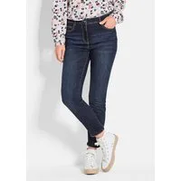 GOLDNER 7/8-Hose Kurzgröße: Slim Fit Jeans BELLA mit Dehnbund Elegante Damenhose mit Formbund und dekorativem Details