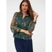 Vero Moda Chiffonbluse VMMILLA LS TOP WVN GA NOOS Kunstfaser, regular fit