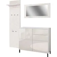borchardt Möbel Garderoben-Set Haama 3-teilig mit Kommode, Wandpaneel und Spiegel, (3-St)