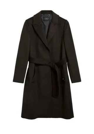 s.Oliver BLACK LABEL - Mantel mit Bindegürtel braun - Gr. - 34