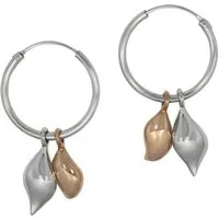 Zeeme Paar Creolen 925/- Sterling Silber rhodiniert rosevergoldet