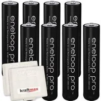 kraftmax 8er Pack Panasonic Eneloop PRO XX AAA / Micro Akkus - 950 mAh Akku-Set Micro AAA 950 mAh (1,2V V), Bis zu 500 Ladezyklen