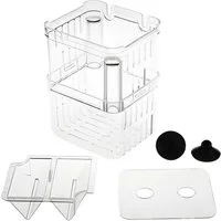 HS.SUPPLY Aquarium Aufzuchtbecken, Ablaichbehälter, Mini Aquarium, Mit Trennboden zur Aufzucht zweier Tiere gleichzeitig