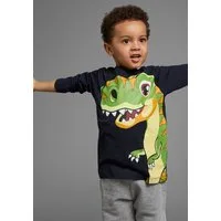 KIDSWORLD Langarmshirt CURIOUS DINO Langarm, Basic-Passform, peppiger Druck