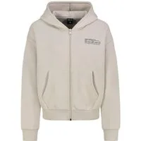 SUBLEVEL Kapuzensweatjacke Damen Sweatjacke mit Logoprint Hoodie mit Reißverschluss, Oversize Fit