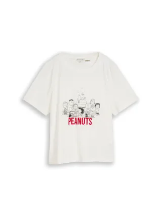 Tom Tailor - T-Shirt mit Snoopy-Print Whisper White - Gr. - M
