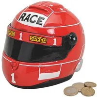 matches21 HOME & HOBBY Spardose Spardose Motorrad Helm rot Polyresin