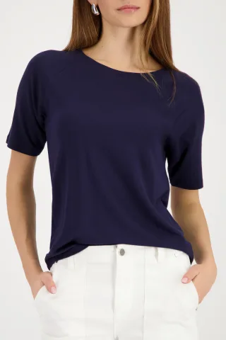 monari - Basic-T-Shirt marine - Gr. - 36