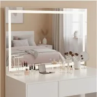 Bellamio Schminkspiegel Livny mit und ohne dimmbarer LED-Beleuchtung (umlaufender LED-Strip, Wandmontage), Hollywood Spiegel mit 3 Farbtemperaturen & Touchscreen