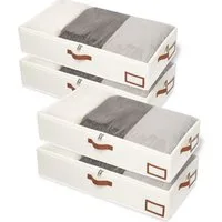 Agger Aufbewahrungsbox Faltbare Aufbewahrungsbox, Unterbett-Aufbewahrungstasche (4 St), Kleideraufbewahrungstasche, große Haushalts-Aufbewahrungsbox