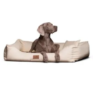 Tierlando MADDOX KOMFORT Hundebett Hundesofa Kunstleder S - XXL creme 1,5 m, 25 cm, 1 m