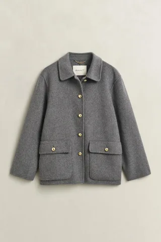 GANT - Handgenähte Jacke CHARCOAL MELANGE - Gr. - S
