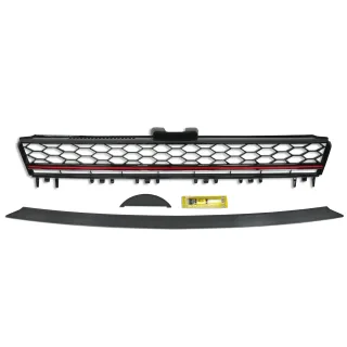Kühlergrill Sportgrill Grill mit Waben Gitter und roter Leiste für VW Golf 7 VII ab 2012-