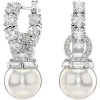 Swarovski Paar Creolen Schmuck Geschenk Matrix Drop-Ohrhänger, mit Swarovski® Kristall - mit Swarovski® Perle - Einhänger abnehmbar