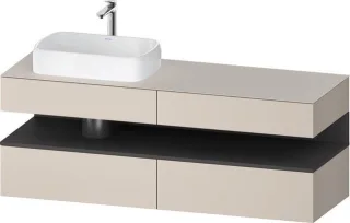 Duravit Qatego Konsolenwaschtischunterbau wandhängend Taupe Matt 1600x550x600 mm - QA4777049910010 QA4777049910010