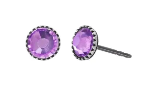 konplott - Ohrstecker mit Schmuckstein - Black Jack violet