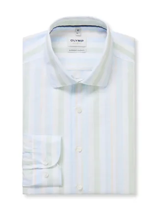 OLYMP - Body Fit: Businesshemd blau/grün - Gr. - 43
