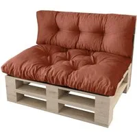 sunnypillow Palettenkissen Malmo - Set Sitzkissen 120x80x12 + Rückenkissen 120x40x15, palettenmöbel palettencouch polsterauflage
