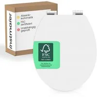 instmaier WC-Sitz Gaia Holz Toilettendeckel, weiß matt, mit doppelter Absenkautomatik