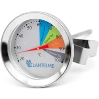 Lantelme Kochthermometer Milchthermometer für den perfekten Milchschaum Barista Thermometer, Temperaturanzeige 20 bis 100°C, Thermometer auch für Tee geeignet, Milchaufschäumer für Milch, Latte macchiato, aus Edelstahl mit Clip