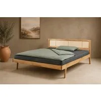 OTTO home Massivholzbett Hällevik, Kopfteil höhenverstellbar, Eiche massiv, mit Wiener Geflecht (mehrere Breiten), skandinavischer Stil, Made in EU, FSC®-zertifiziert, sehr stabil