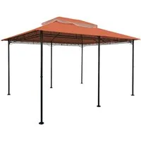 Spetebo Pavillon-Ersatzdach Pavillon Ersatzdach Cape Town 4 x 3 m - terracotta, 270 g/m², (Stück, Ersatzdach), Garten Pavillondach mit Kaminabzug