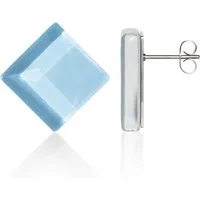 ALEXASCHA Paar Ohrstecker Quadratische Statement Ohrringe aus Glas • handgemacht