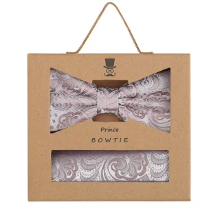 prince bowtie - Set Fliege+Tuch Paisley altrosa - Gr. - OS